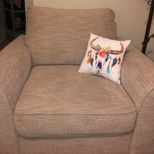 Hippie cow skull small accent pillow